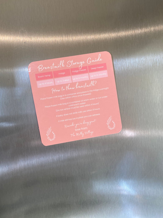 Breastmilk storage guide magnet