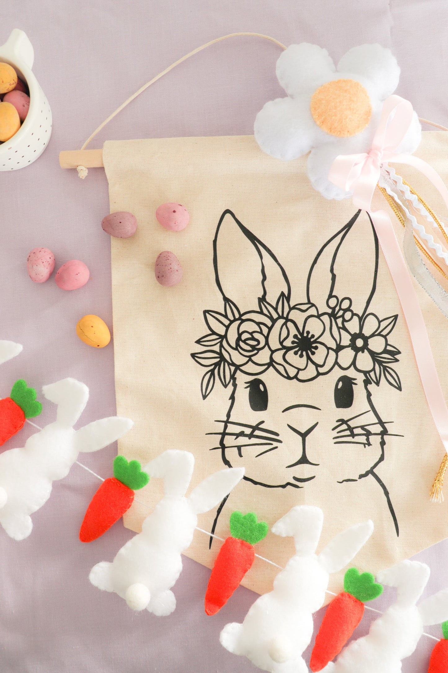 Bunny Flower Crown Banner